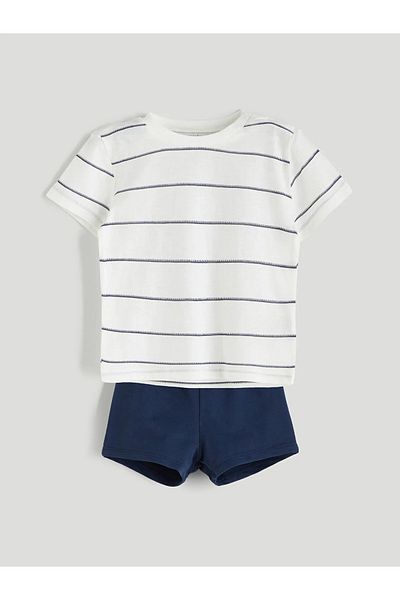 LC Waikiki Striped Baby Boy T-Shirt and Shorts 2-Piece