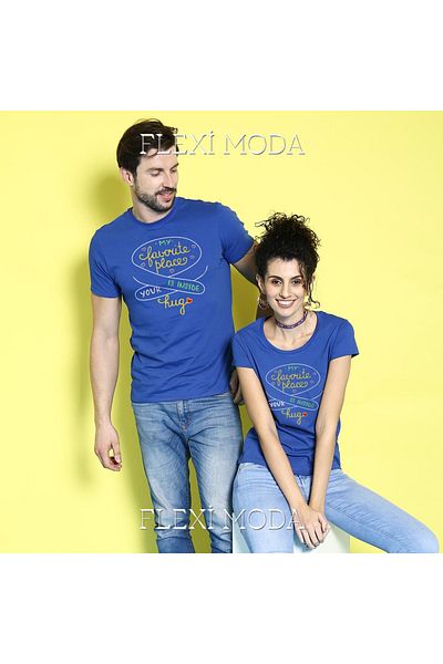 Hunors Sportswear & Company Locul meu preferat scris cuplu îndrăgostiți combinați tricou oversize din 2 piese