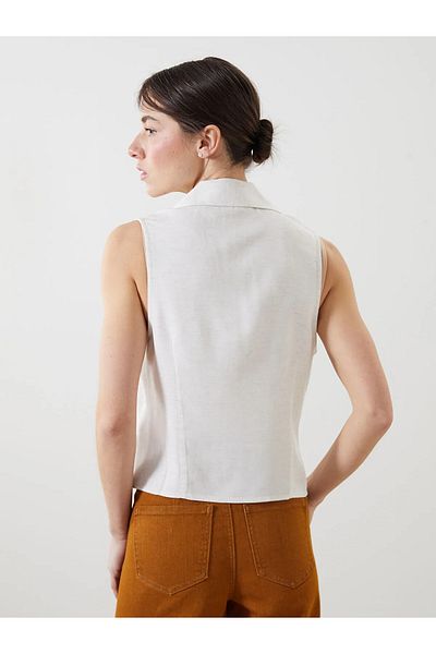 LC Waikiki Linen Blended Women's Vest with Binding Detail