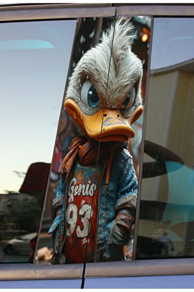 hediyenebak ملصق رقائق معدنية مطبوع عليه Crazy Duck لباب السيارة مكون من قطعت...
