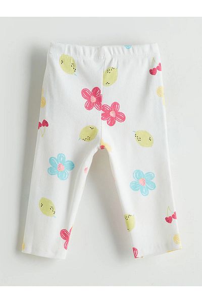 LC Waikiki Floral Girl's 3/4 Length Leggings with Elastic Waist