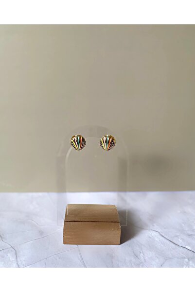 Bijoura Studio Midye Kabuğu Figürlü Renkli Çelik küpe