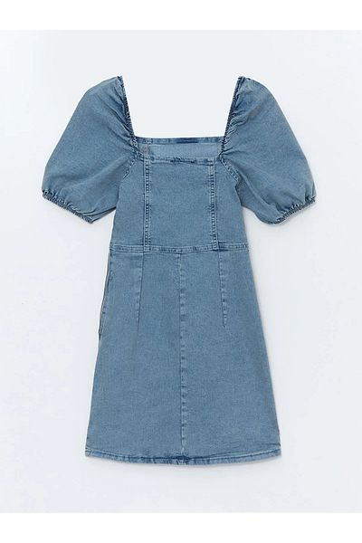 LC Waikiki Rochie de damă din jean cu guler pătrat