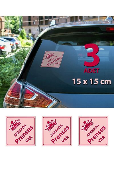 MS Major Selection There is a Princess in the Car Sticker 15x15 cm 3 pieces