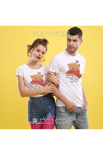 Hunors Sportswear & Company It Feels So Right Tema cuplu iubit combinat tricou oversize din 2 piese