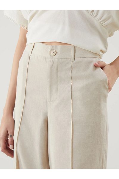 LC Waikiki Linen Blend Women's Pleated Pants