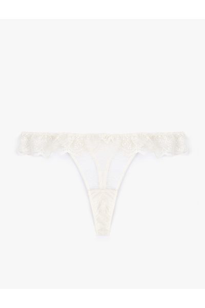 Koton New Season Transparent Lace Ruffled String Panties