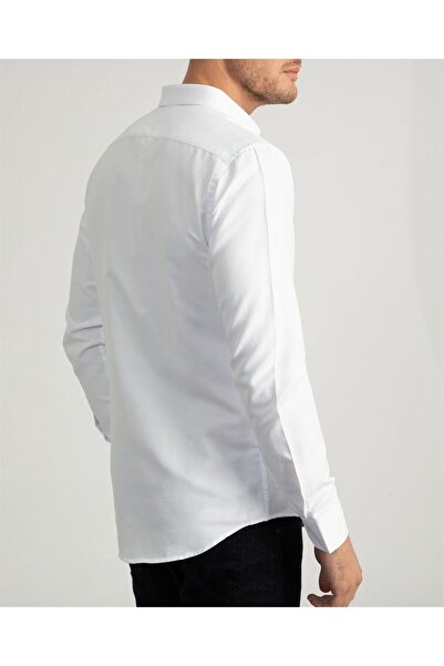 nightblack Bavlněná košile s armúrovým vzorem Slimfit Narrow Fit bez kapsy, která se lze žehlit