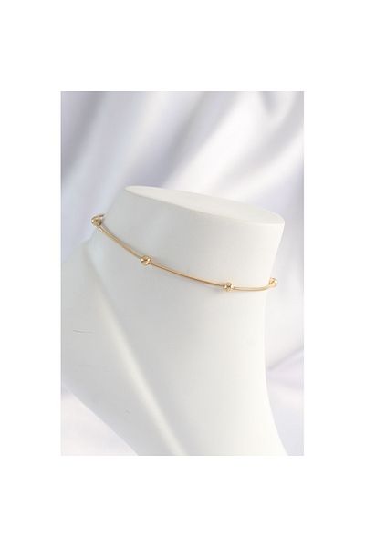 Skygo 316L Steel Gold Color Minimal Heel Model Anklet - Tj-Hh1625