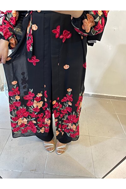 DİLEKBUTİK Καλοκαιρινό κιμονό σιφόν με λεπτομέρεια κεντήματος