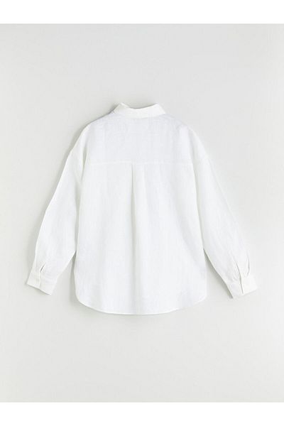 LC Waikiki Lcw 100% Linen Oversize Women's Shirt Fast Fashion