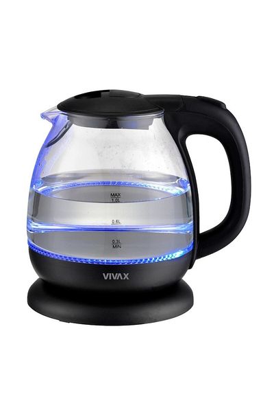 Vivax Oliva Vivax Wh-100g Kettle 1100w 1 Liter Led Lighting Black Glass Bowl
