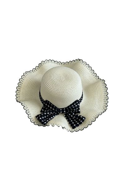 MUK's Beauty Tools Bow Daisy Model Women's Straw Hat Beach Hat