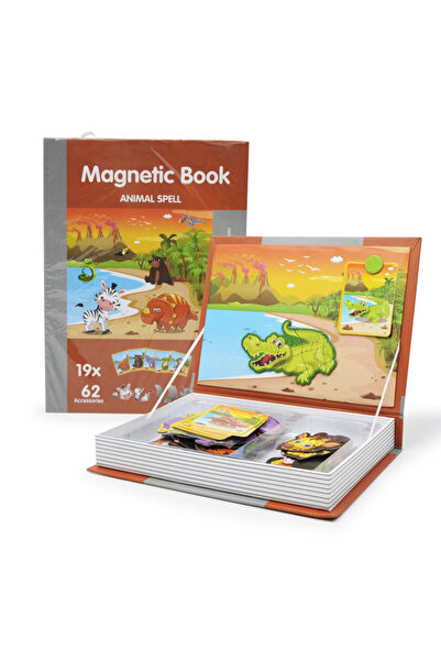 Picodino Carticica puzzle magnetica cu Animale salbatice – 62 piese