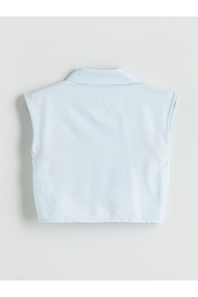 LC Waikiki قميص بناتي أزرق بقصة عادية من متجر بلس