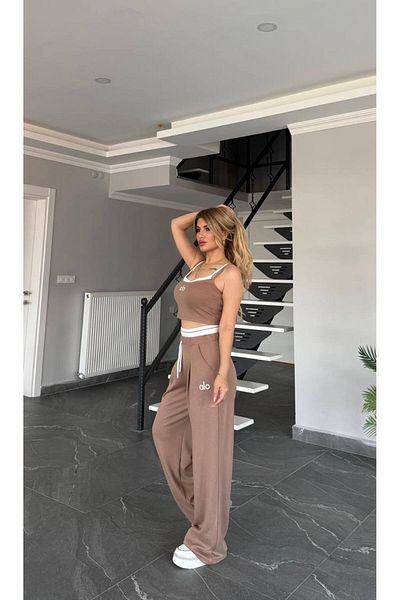 bonibon butikk Women's Quality Luxury Clothing Modal Fabric Flexible Lycra Wide Leg Suit