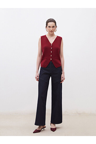 LC Waikiki Navy Blue Wideleg Women's Jean Pants