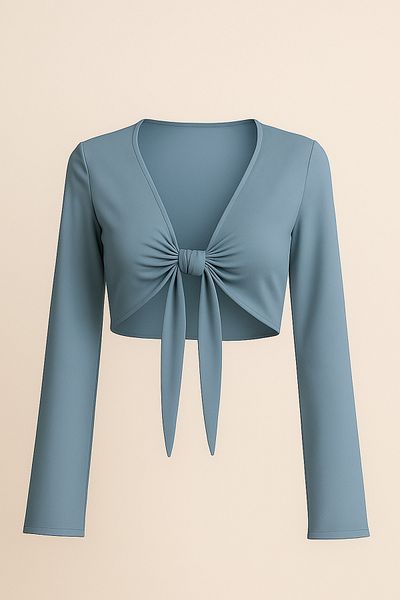 Misue Handmade Bluză cu șireturi de calitate premium, bluză crop cu mâneci spaniole, bluză crop scurtă