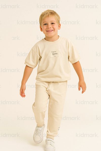 Kidmark Çocuk Modası بدلة كريم موسمية للأولاد من Future Goals مصنوعة من القطن بنسبة 100%