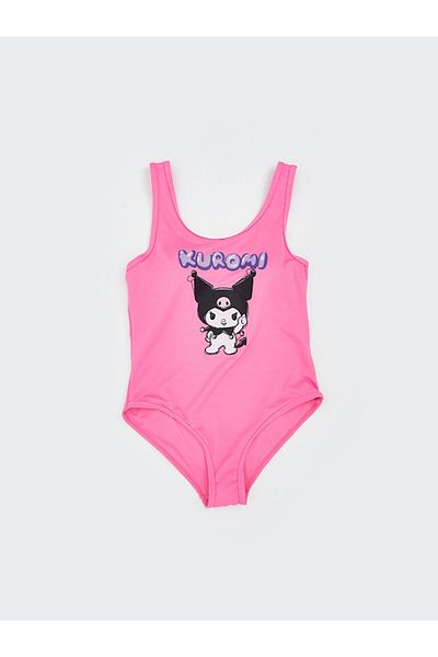 LC Waikiki Pink Lilac Hello Kitty Printed Girl's Swimsuit