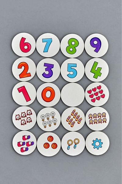 TOTTERİQ 20 Piece Wooden Memory Game – Figures Themed Educational Matching Game