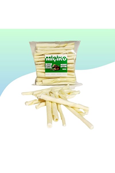 Miçikopet Kalın Sütlü Burgu Çubuk 11Cm 50'li Torba Çiğneme Kemiği