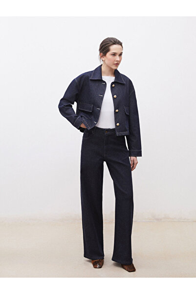 LC Waikiki Navy Blue Wideleg Women's Jean Pants