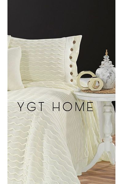 YGT Home Winter Knitwear Braided 50X70 Pillow Case Bone