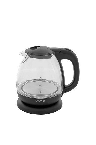 Vivax Oliva Vivax Wh-100g Kettle 1100w 1 Liter Led Lighting Black Glass Bowl