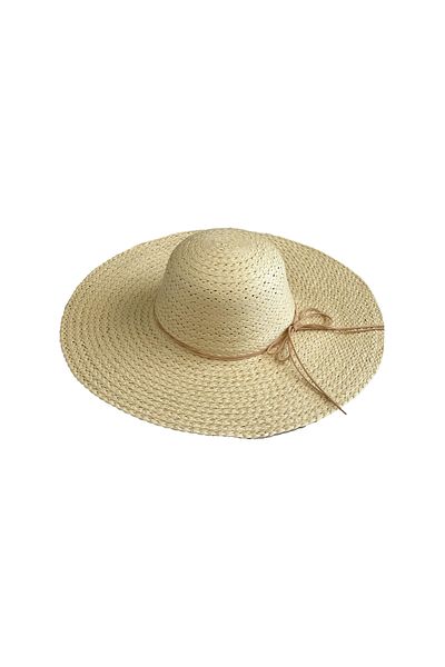 MUK's Beauty Tools Women's Straw Hat with Rope Bow Detail Uv Protection Beach Hat