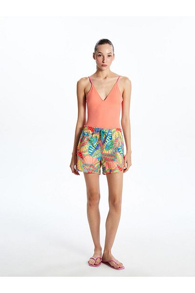 LC Waikiki New Season Patterned Women's Swim Shorts with Elastic Waist - S59450Z8