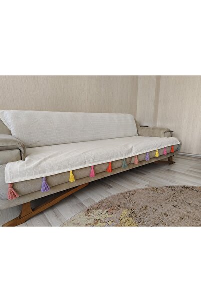 PETEKHOME BULDAN KUMAŞ RENKLİ PÜSKÜLLÜ KOLTUK ÖRTÜSÜ 160X210 EBATINDA 1 ADET ÖRTÜDÜR