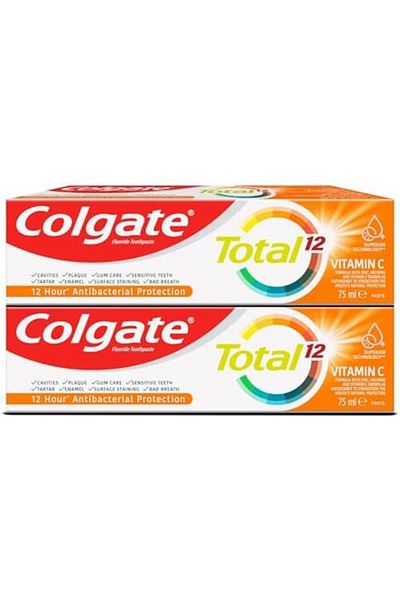 Colgate Total Toothpaste with Vitamin C, Mint Flavor, 75ml, 2 Pieces