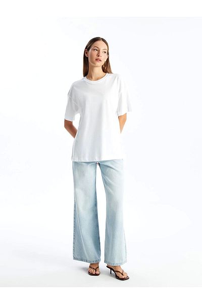 LC Waikiki Lc Waiki Crew Neck Plain Short Sleeve Oversize Women's T-Shirt