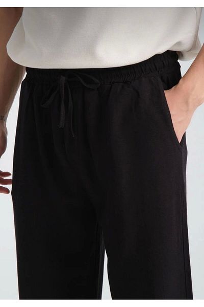 LC Waikiki Lc Waiki New Season Elastic Waist Wide Leg Baggy Men's Linen Summer Trousers