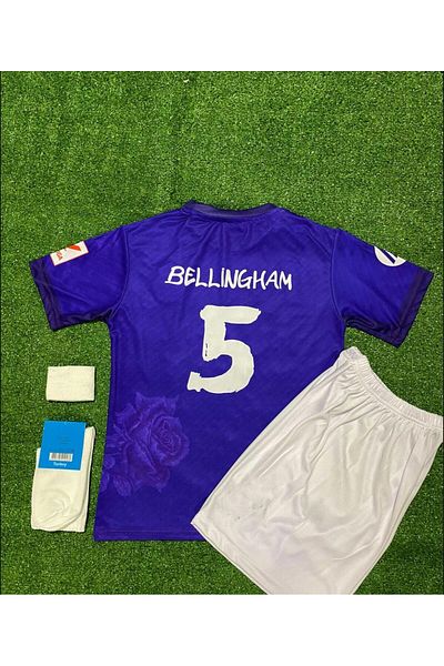 Lion Spor Jude Bellingham Sezon 2023/24 Tricou pentru copii cu design personalizat cu trandafir violet Set de 40053287865