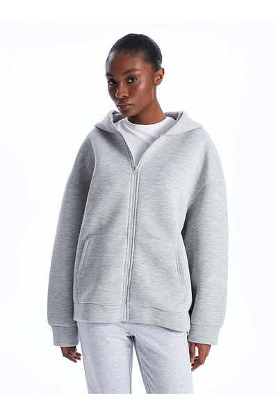 LC Waikiki Lc Waiki Hooded Oversize Women's Zippered Sweatshirt
