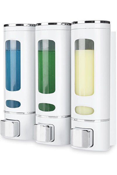 ALBBEK 3 ΤΕΜ. Δοχείο υγρού σαπουνιού 400ml Επιτοίχιος διανομέας σαπουνιού ντους Σαπουνιού Σαμπουάν Κουζίνας Μπάνιου A-52