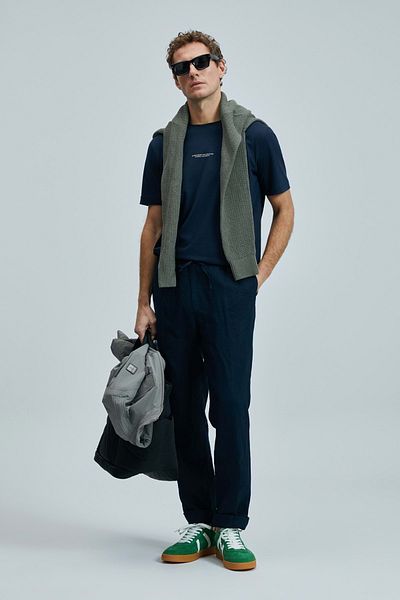 Lufian 111190350 Karl Smart Ανδρικό παντελόνι Chino Slim Fit Ανδρικό παντελόνι μαύρο