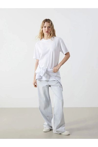 LC Waikiki Lc Waiki White Crew Neck Women's T-Shirt