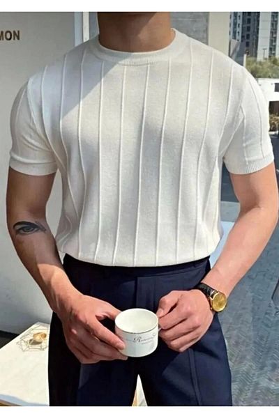LC Waikiki Lc Waiki Crew Neck Short Sleeve Striped Men's Summer T-Shirt