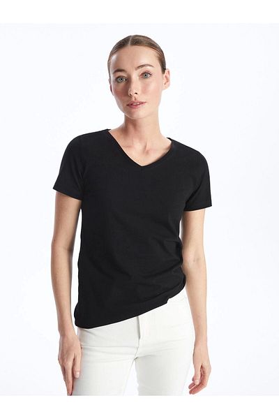 LC Waikiki Lc Waiki V-Neck Plain Short Sleeve Women's T-Shirt