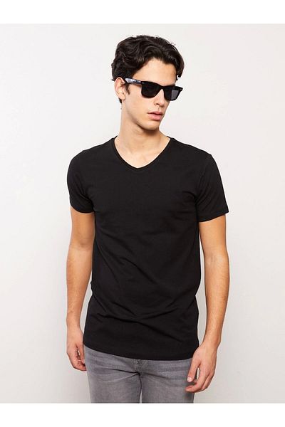 LC Waikiki Lc Waiki V-Neck Short Sleeve Combed Cotton Men's T-Shirt