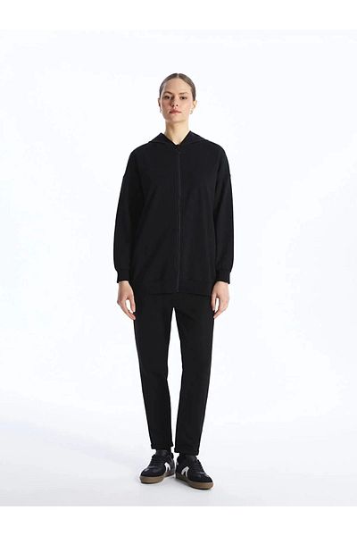 LC Waikiki Lc Waiki Modest Hooded Plain Long Sleeve Women's Zip Sweatshirt