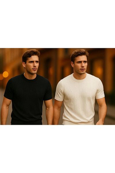 LC Waikiki Lc Waiki Striped Pattern Design Wonder Summer Crew Neck Short Sleeve Men's Knitwear T-Shirt - T-Shi