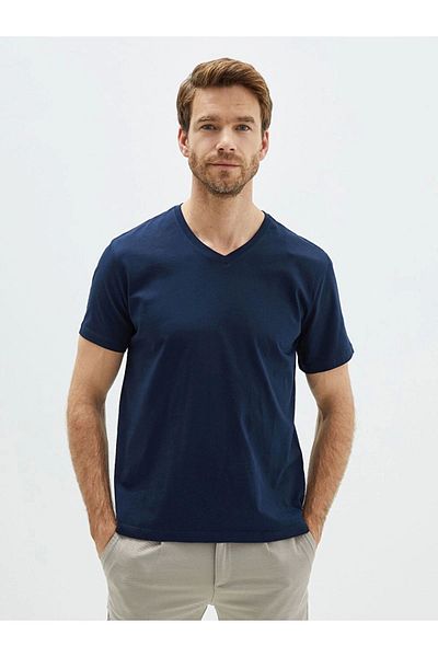 LC Waikiki Lc Waiki V-Neck Short Sleeve Combed Cotton Men's T-Shirt