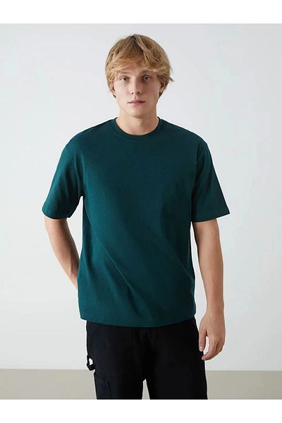 LC Waikiki Lc Waiki Xside Green Crew Neck Combed Cotton Men's T-Shirt