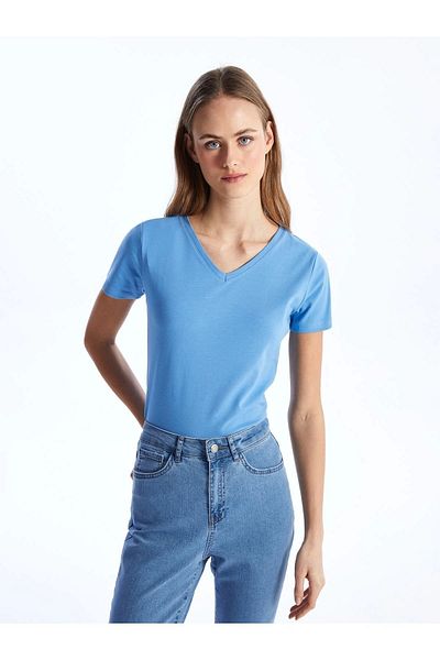 LC Waikiki Lc Waiki V-Neck Plain Short Sleeve Women's T-Shirt