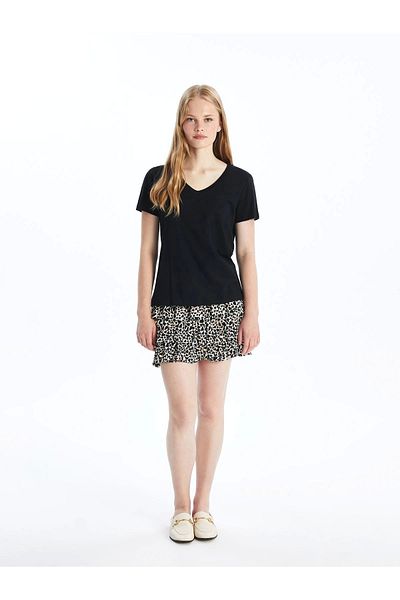 LC Waikiki Lc Waiki V-Neck Plain Short Sleeve Women's T-Shirt