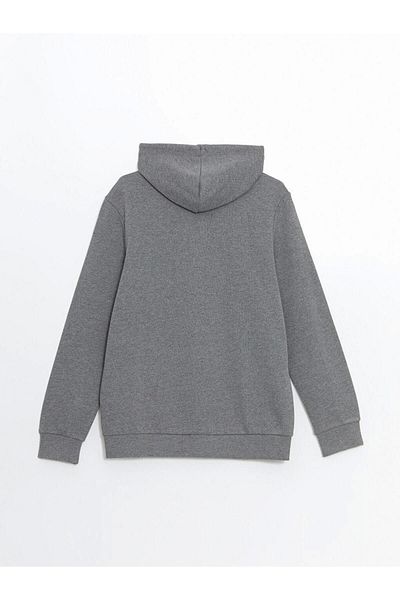 LC Waikiki Lc Waiki Basic Gray Hooded Long Sleeve Men's Zippered Sweatshirt
